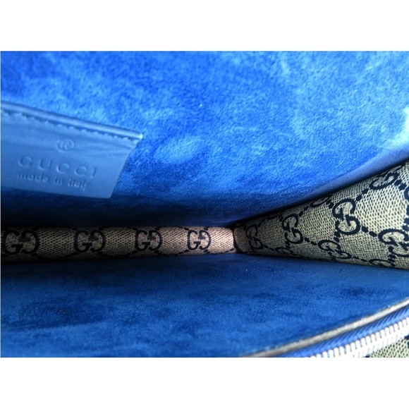 Gucci Beige and Blue GG Floral Shoulder Bag - Picture 14 of 16